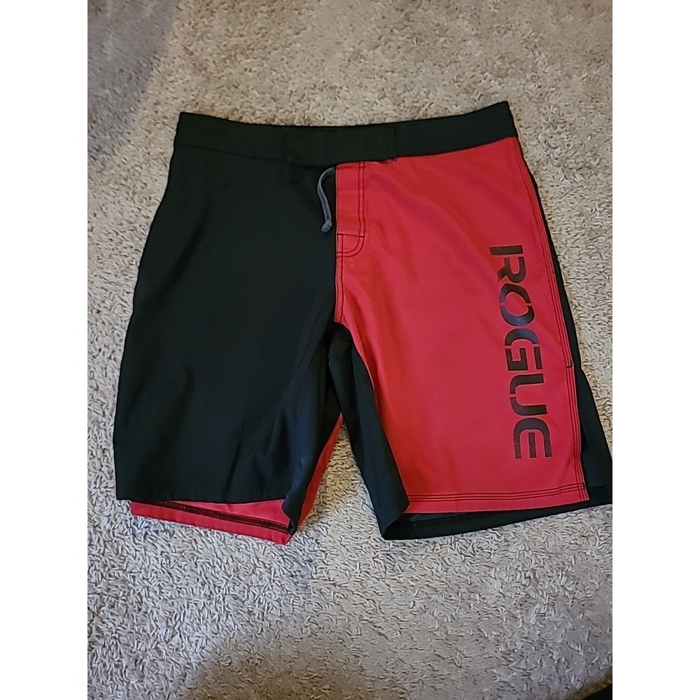 Rogue Fighting Mens Size 36 Color Block Split Seam UFC MMA Shorts Red Black USA